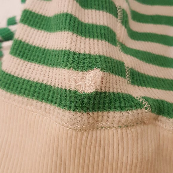 American Eagle Outfitters Green-White Striped Sweater SP - Picture 7 of 7